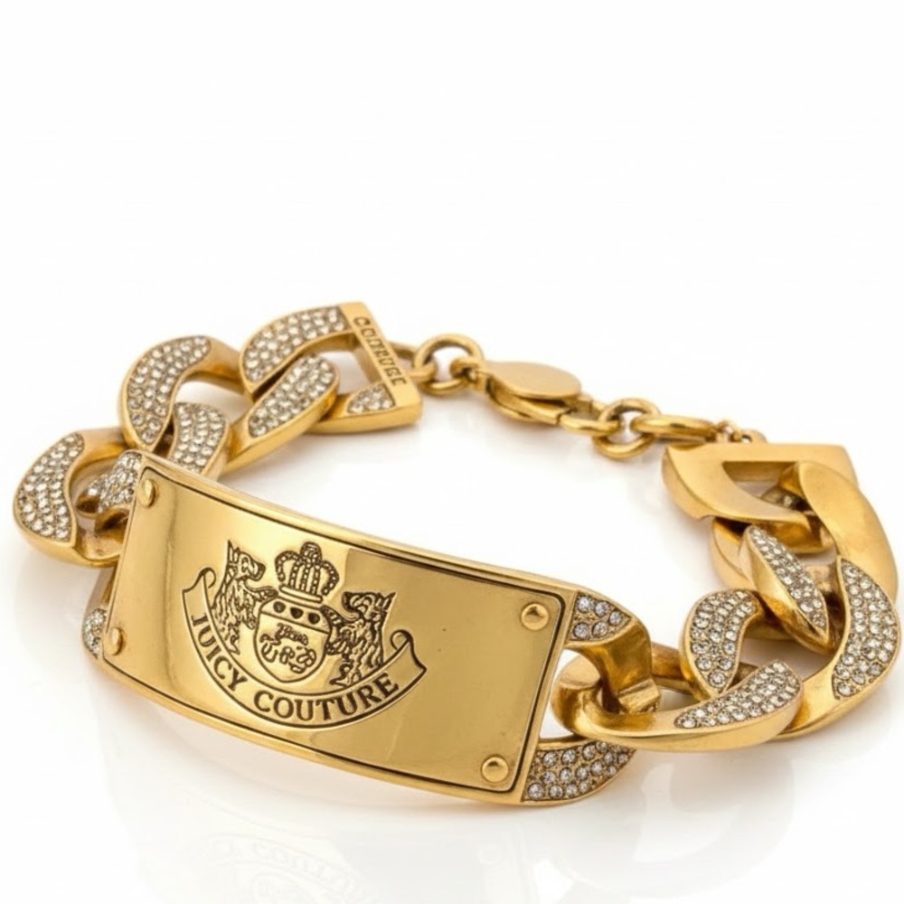 Juicy Couture PAVE SCOTTIE DOG COLLAR SWAROVSKI CRYSTALS CHUNKY LINK ID BRACELET